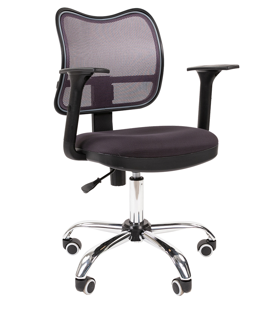 Кресло офисное CHAIRMAN 450 хром, сетчатая спинка (черное)